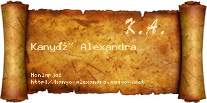 Kanyó Alexandra névjegykártya