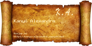 Kanyó Alexandra névjegykártya